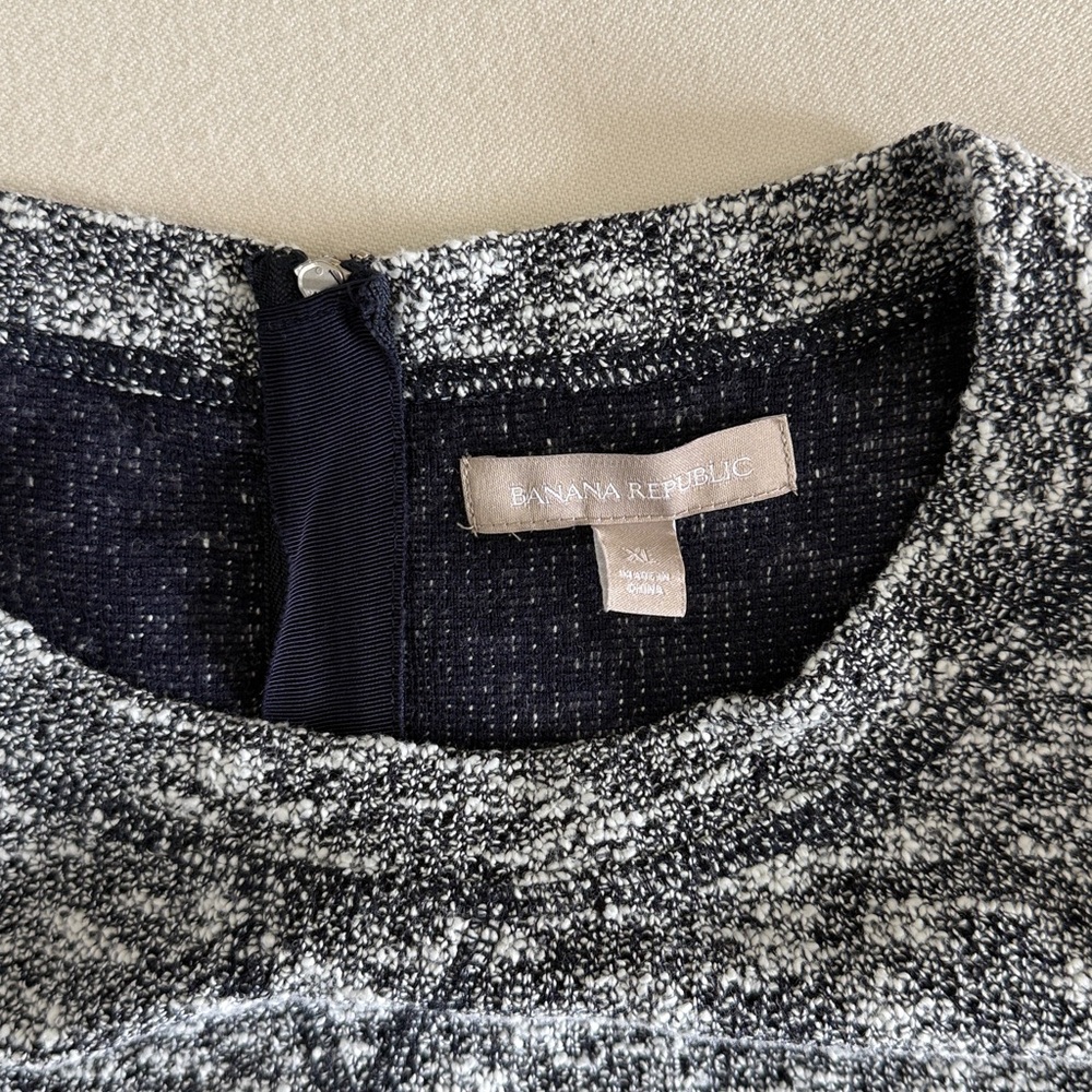 Banana Republic navy/white marled sweater dress - Picture 2 of 3